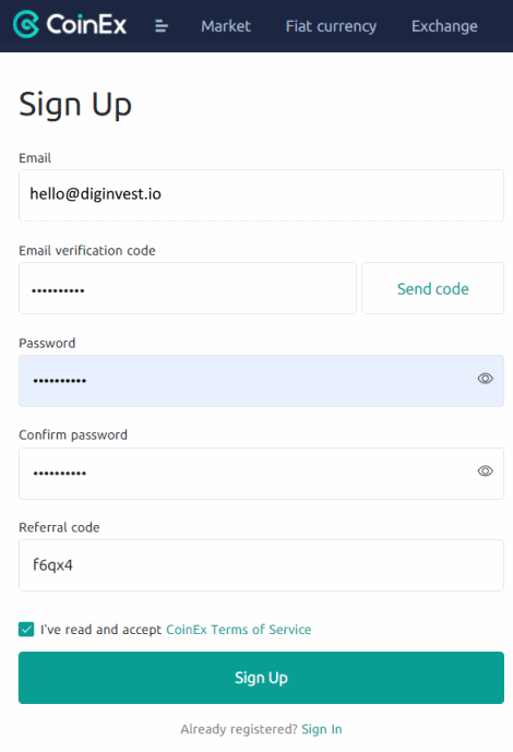 ثبت نام در کوینکس - ارز دیجیتال - دیجینوست