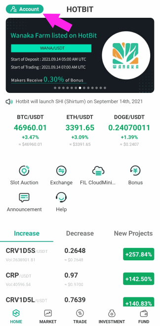 داشبورد هات بیت - دیجی اینوست - ارز دیجیتال